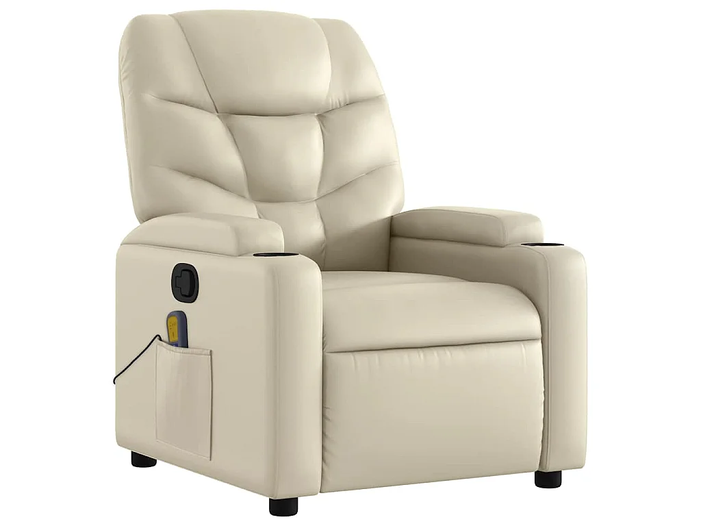 Fauteuil inclinable de massage Crème Similicuir