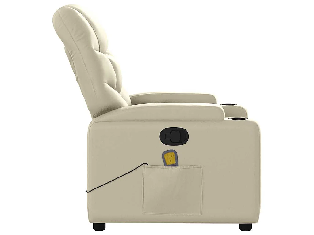 Fauteuil inclinable de massage Crème Similicuir