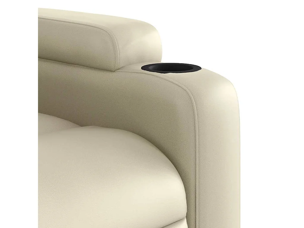 Fauteuil inclinable de massage Crème Similicuir