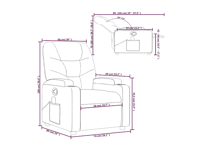Massagesessel Creme Kunstleder