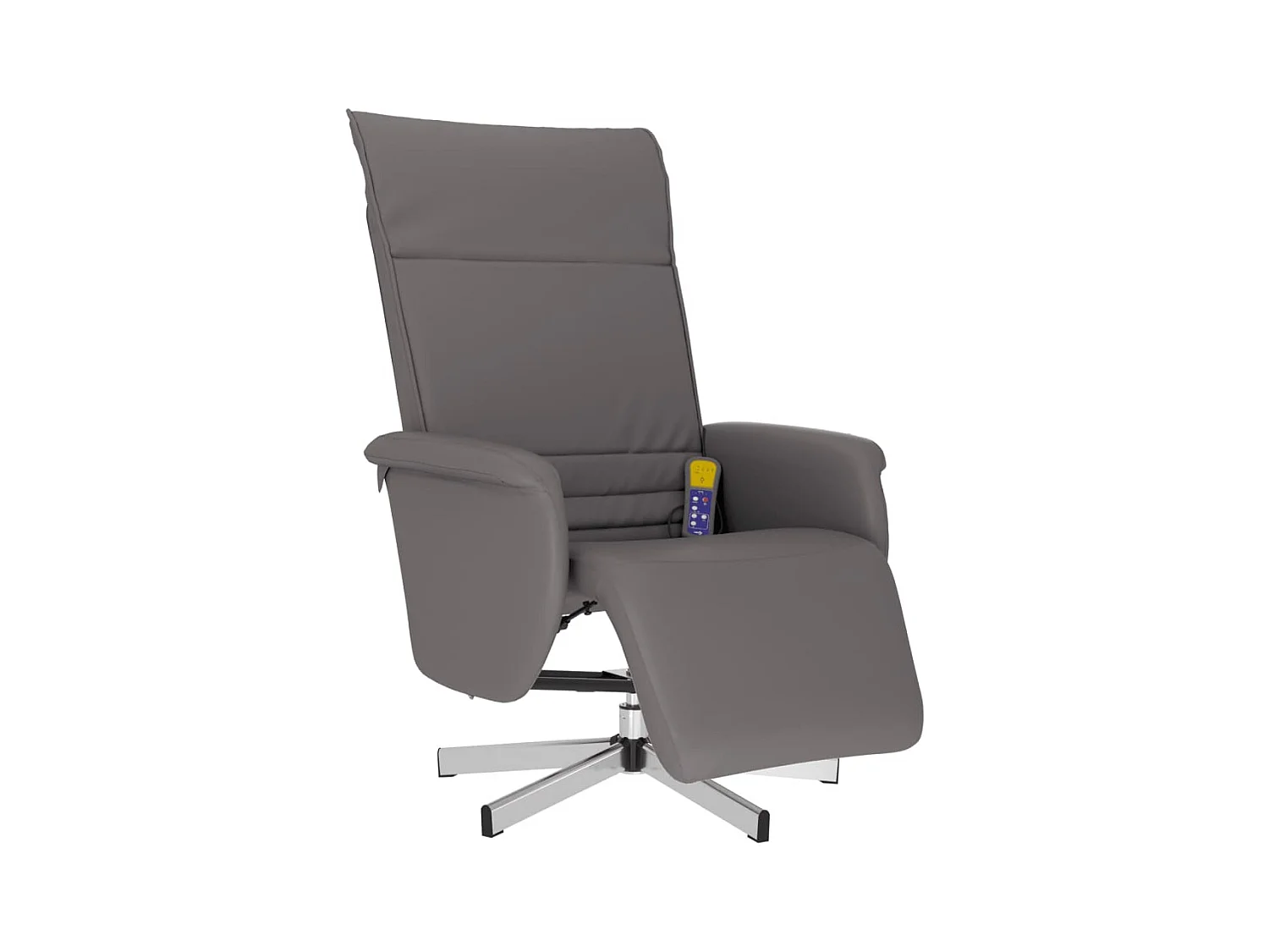 Fauteuil inclinable de massage repose-pieds gris similicuir