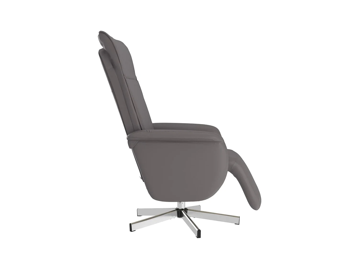 Fauteuil inclinable de massage repose-pieds gris similicuir