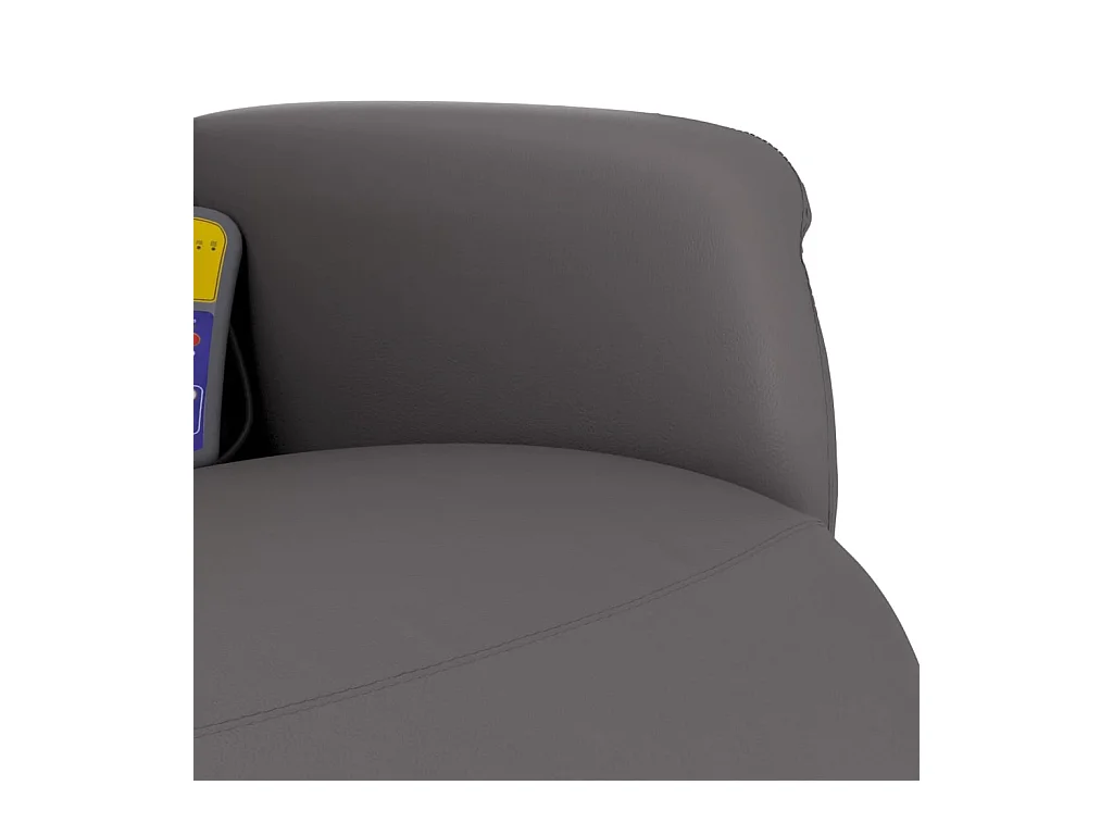 Fauteuil inclinable de massage repose-pieds gris similicuir