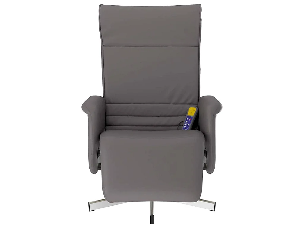 Massagesessel mit Fußteil Grau Kunstleder