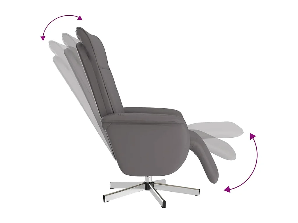 Massagesessel mit Fußteil Grau Kunstleder