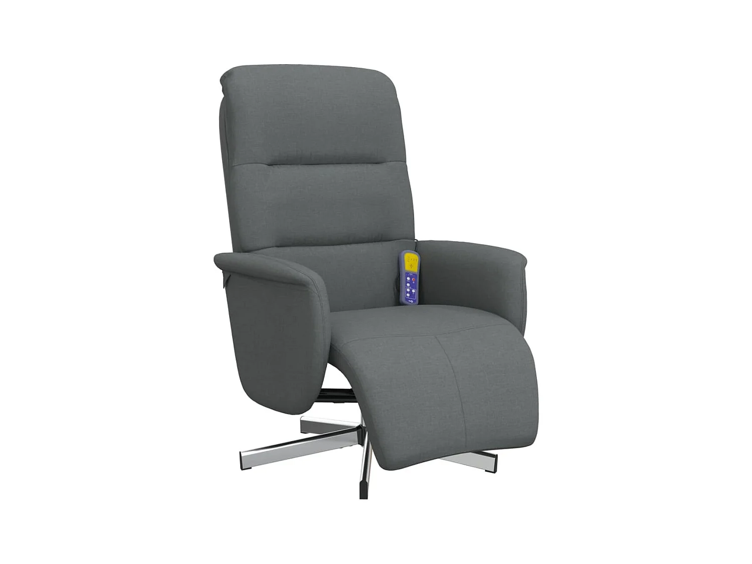 Fauteuil inclinable de massage et repose-pieds gris foncé tissu