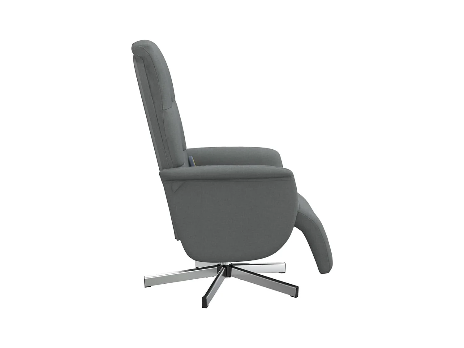 Fauteuil inclinable de massage et repose-pieds gris foncé tissu