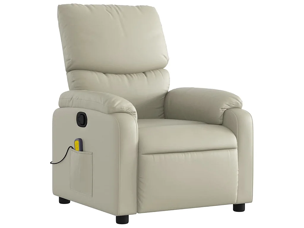 Fauteuil inclinable de massage Crème Similicuir