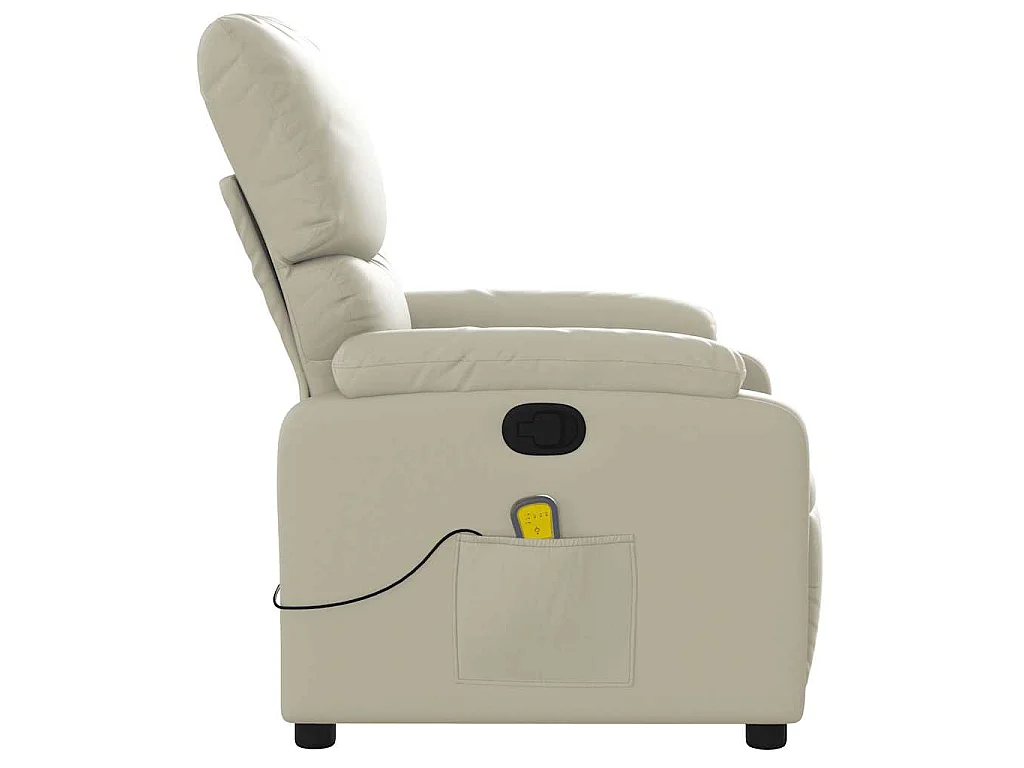 Fauteuil inclinable de massage Crème Similicuir