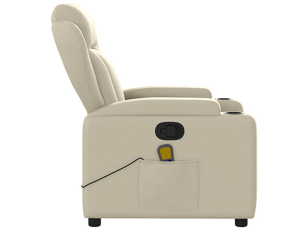 Fauteuil inclinable de massage Crème Similicuir