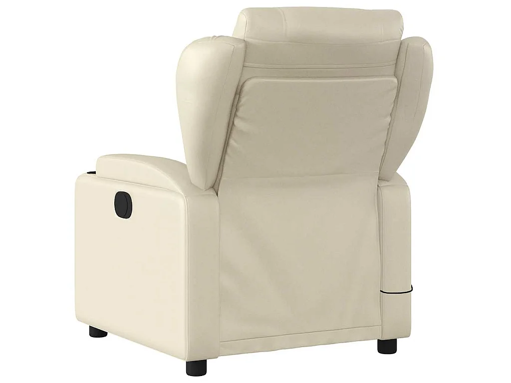 Fauteuil inclinable de massage Crème Similicuir
