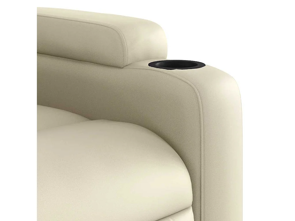 Fauteuil inclinable de massage Crème Similicuir