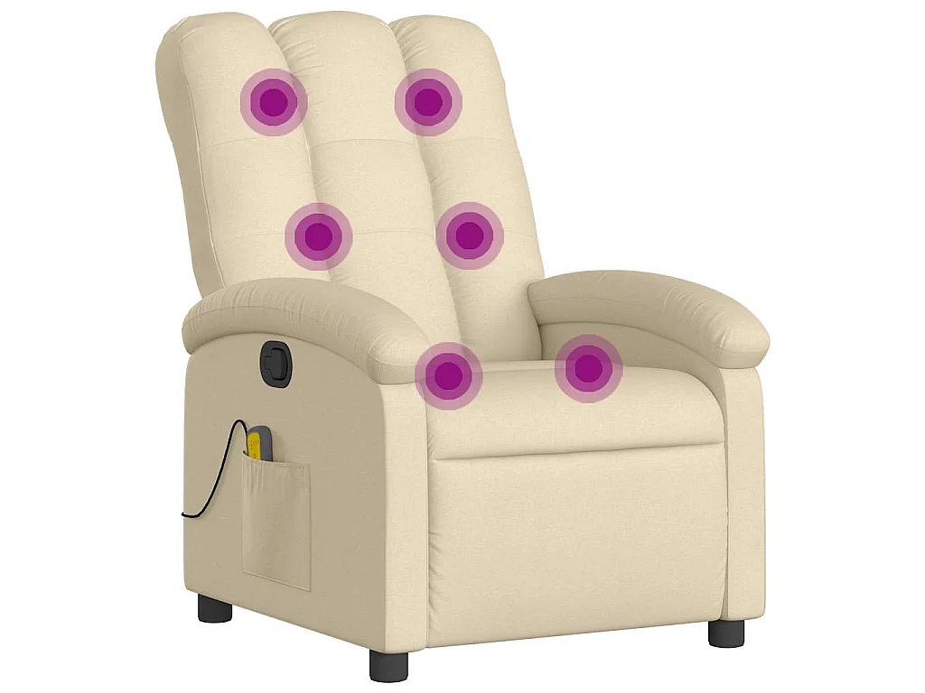 Fauteuil de massage inclinable Crème Tissu