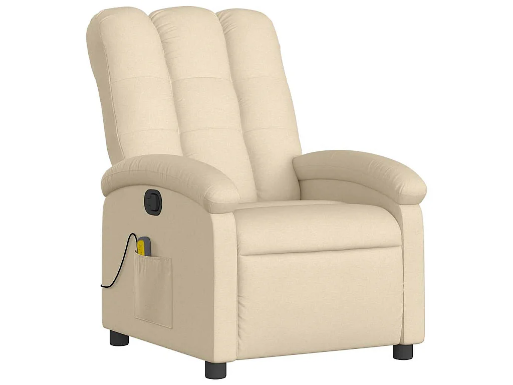 Fauteuil de massage inclinable Crème Tissu