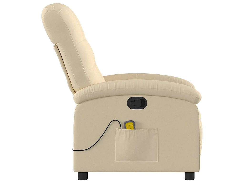 Fauteuil de massage inclinable Crème Tissu