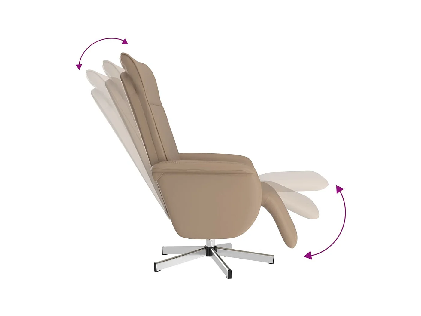 Fauteuil inclinable de massage repose-pieds cappuccino