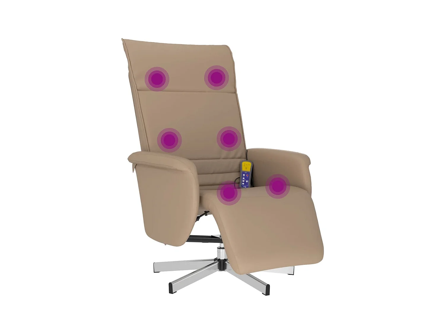 Fauteuil inclinable de massage repose-pieds cappuccino