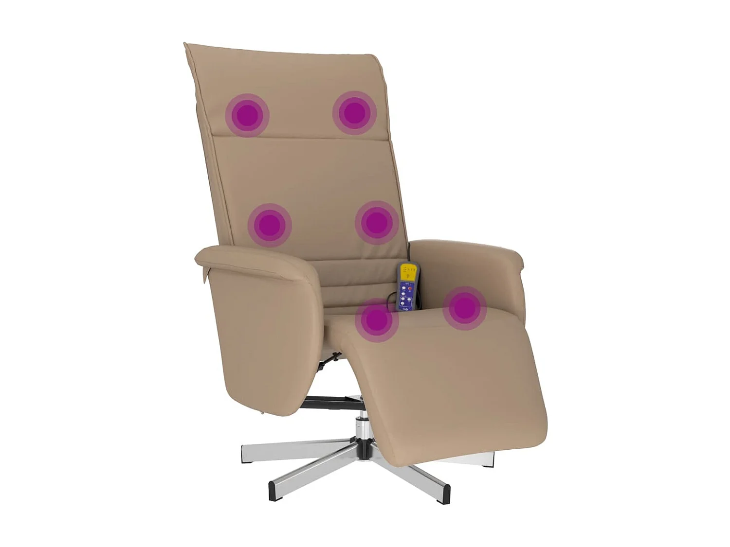 Fauteuil inclinable de massage repose-pieds cappuccino