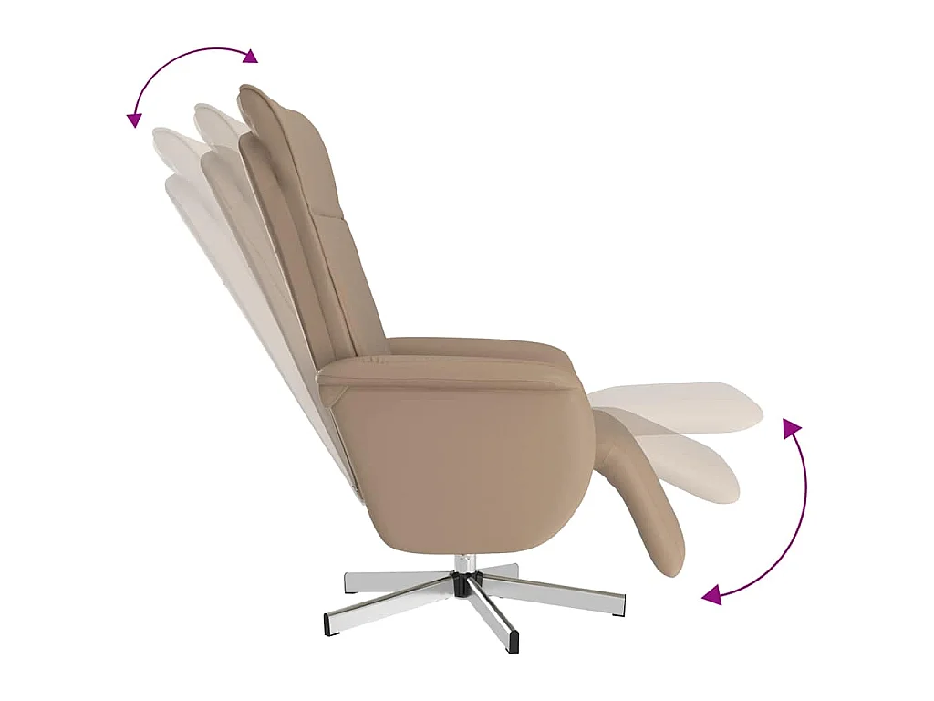 Fauteuil inclinable de massage repose-pieds cappuccino