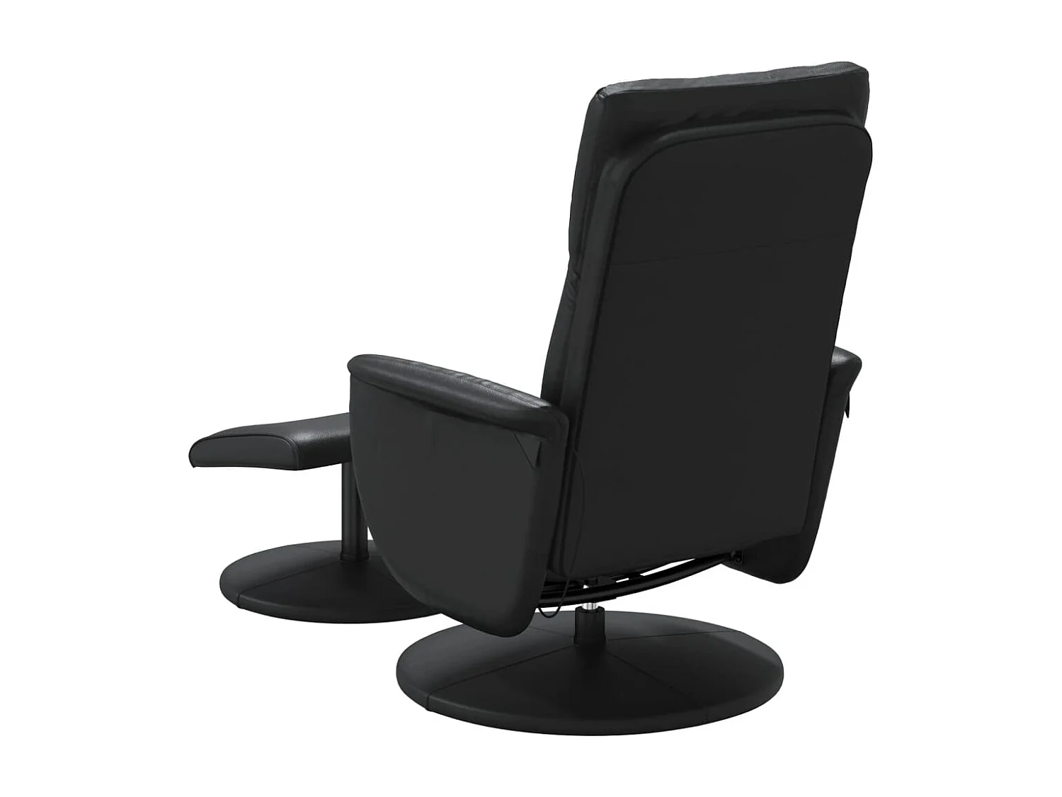 Massagesessel mit Fußhocker Schwarz Kunstleder