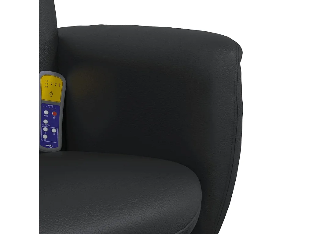 Massagesessel mit Fußhocker Schwarz Kunstleder