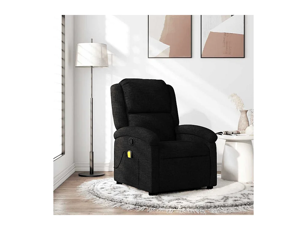 Fauteuil de massage inclinable Noir Tissu