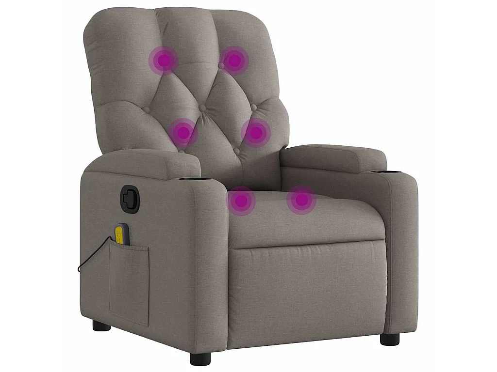 Fauteuil de massage inclinable Taupe Tissu