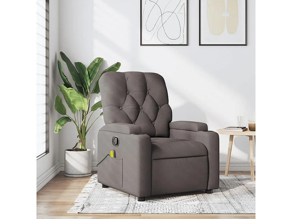 Fauteuil de massage inclinable Taupe Tissu