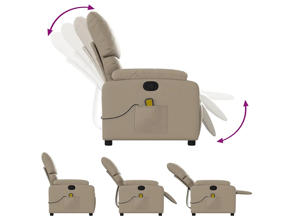 Fauteuil de massage inclinable Cappuccino Similicuir