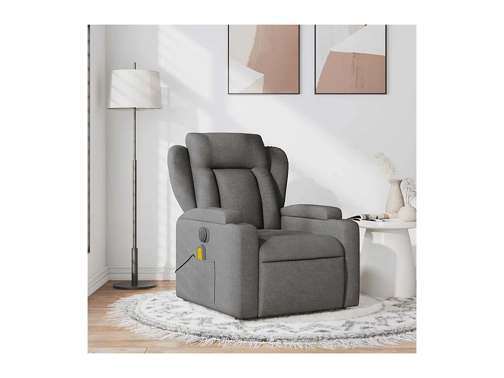 Fauteuil de massage inclinable Gris foncé Tissu