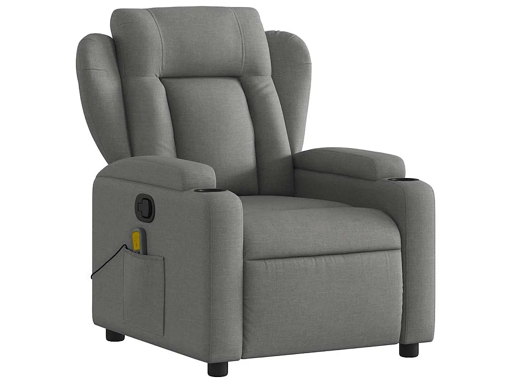 Fauteuil de massage inclinable Gris foncé Tissu