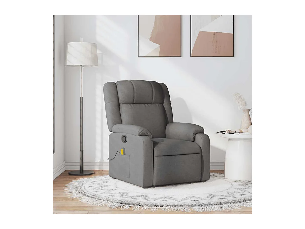 Fauteuil de massage inclinable Gris foncé Tissu
