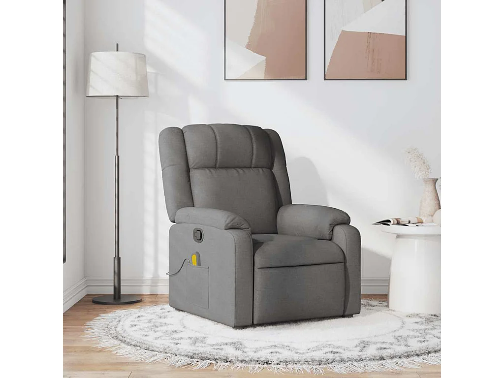 Fauteuil de massage inclinable Gris foncé Tissu