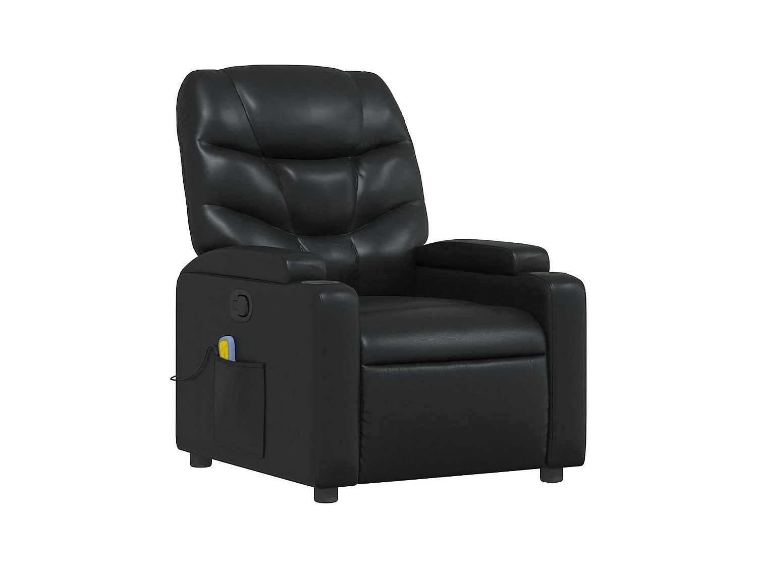 Sillón de masaje reclinable cuero sintético negro