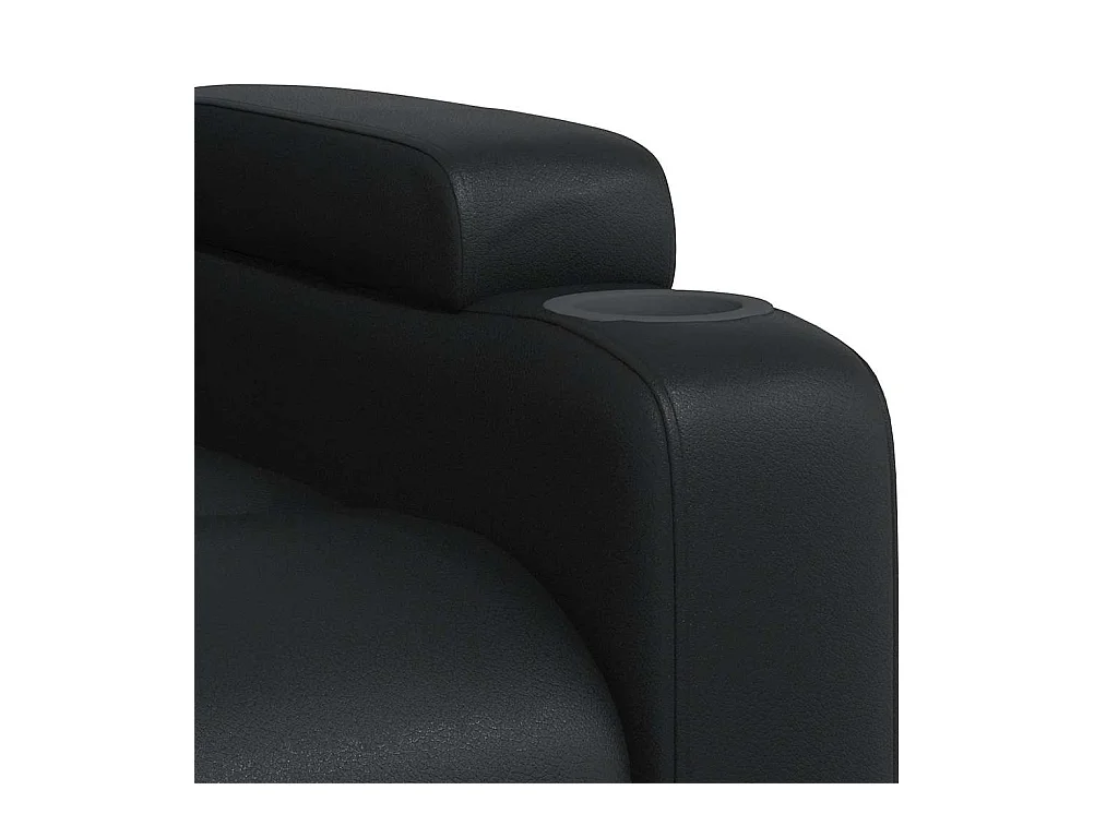 Sillón de masaje reclinable cuero sintético negro