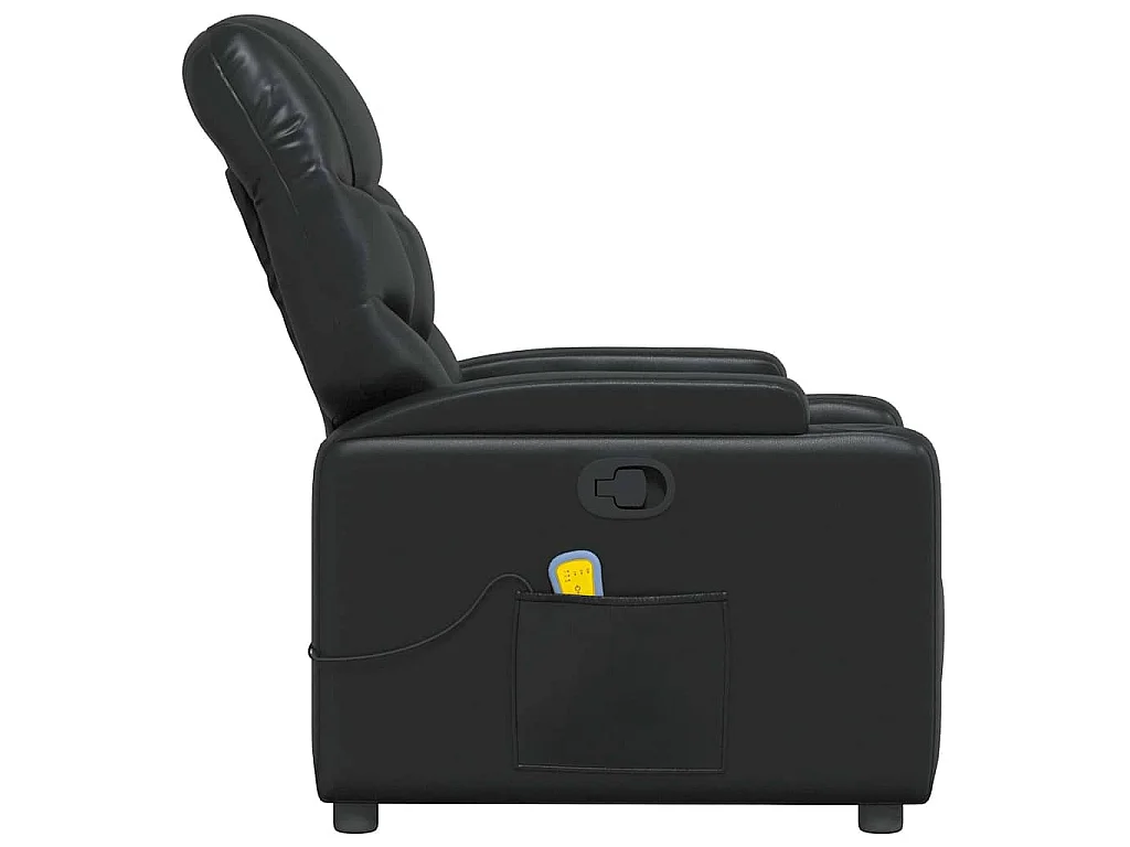 Fauteuil de massage inclinable Noir Similicuir