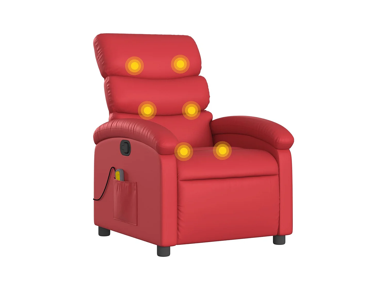 Fauteuil de massage inclinable rouge similicuir