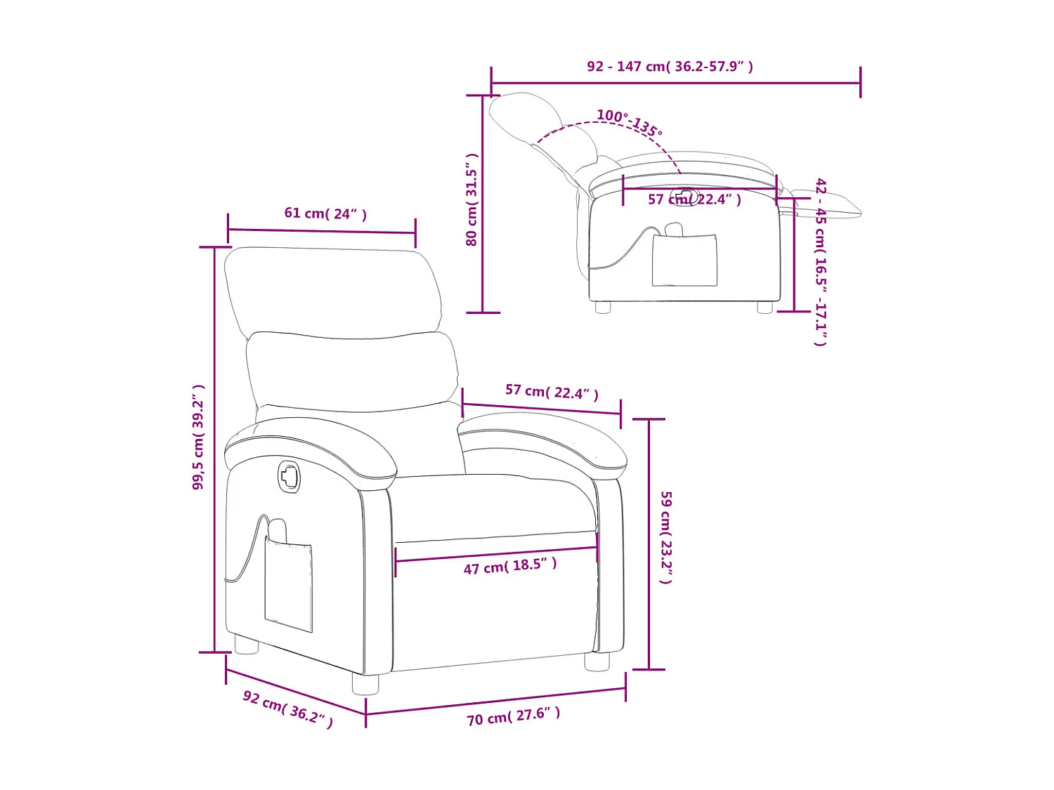 Massagesessel Rot Kunstleder