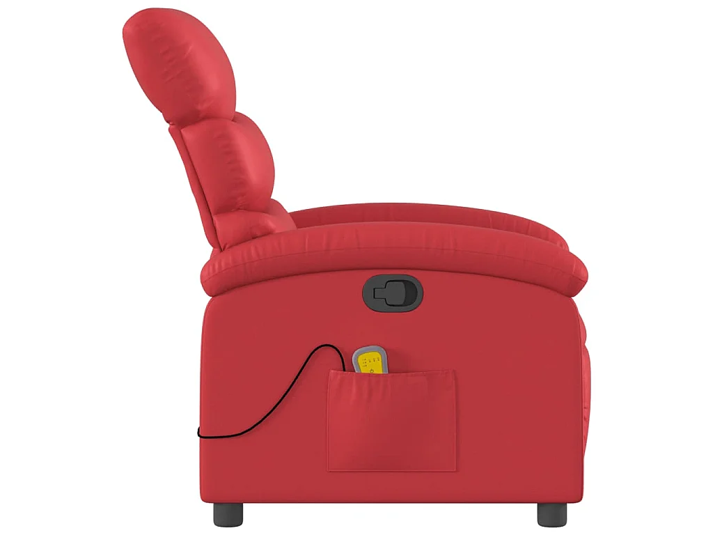 Fauteuil de massage inclinable rouge similicuir