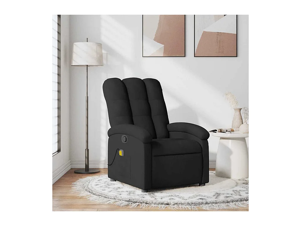 Fauteuil de massage inclinable Noir Tissu