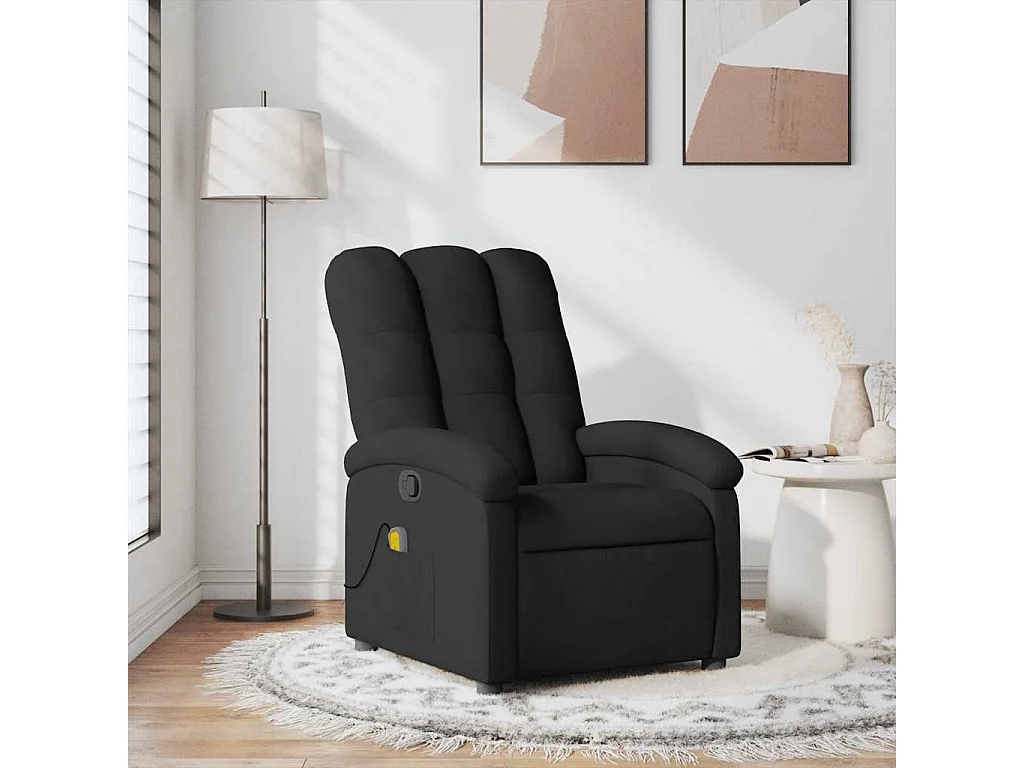 Fauteuil de massage inclinable Noir Tissu
