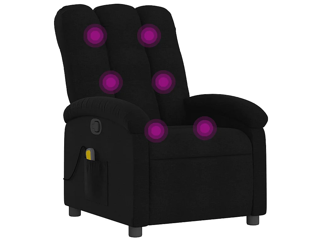 Fauteuil de massage inclinable Noir Tissu