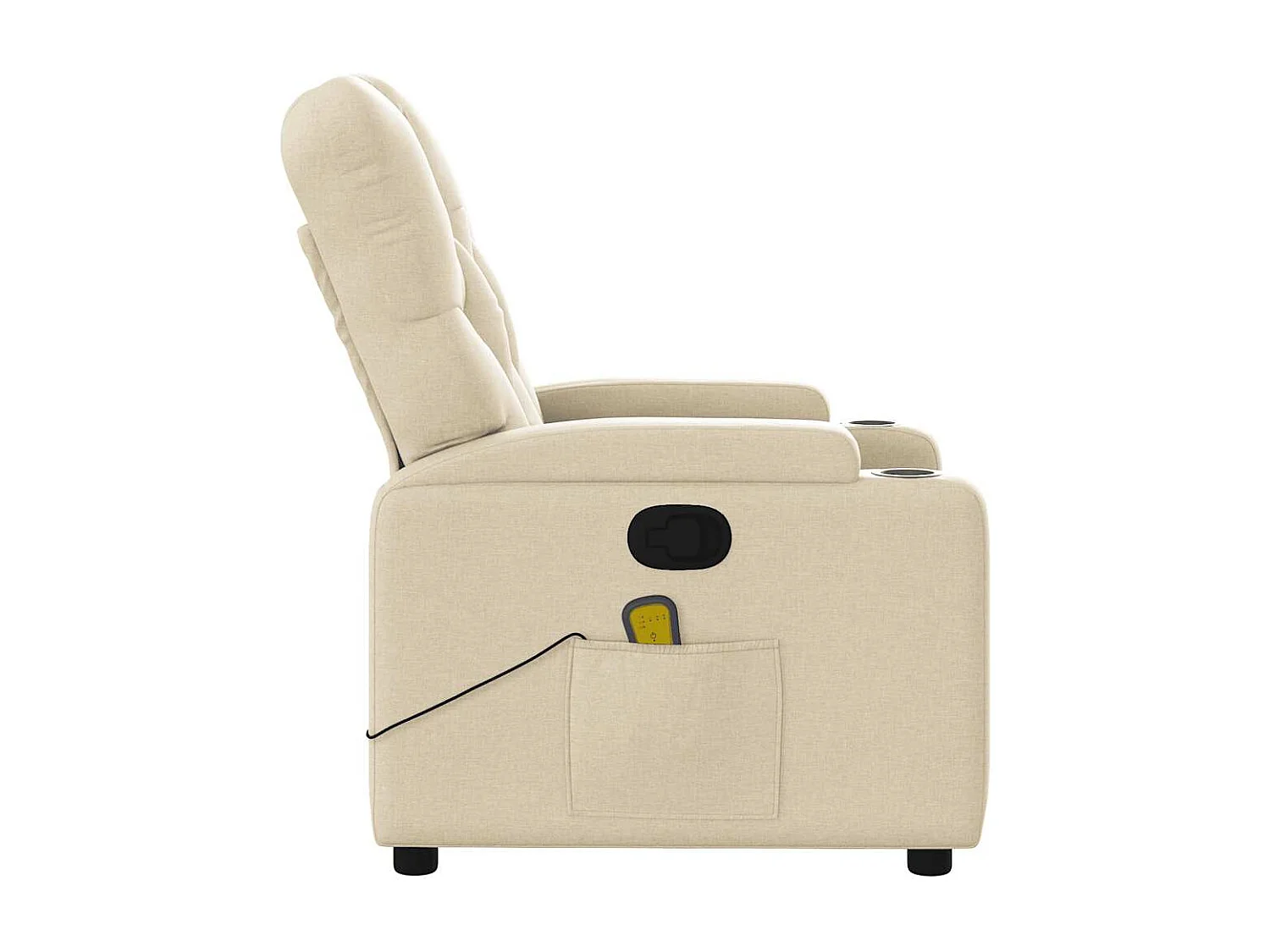 Fauteuil de massage inclinable Crème Tissu