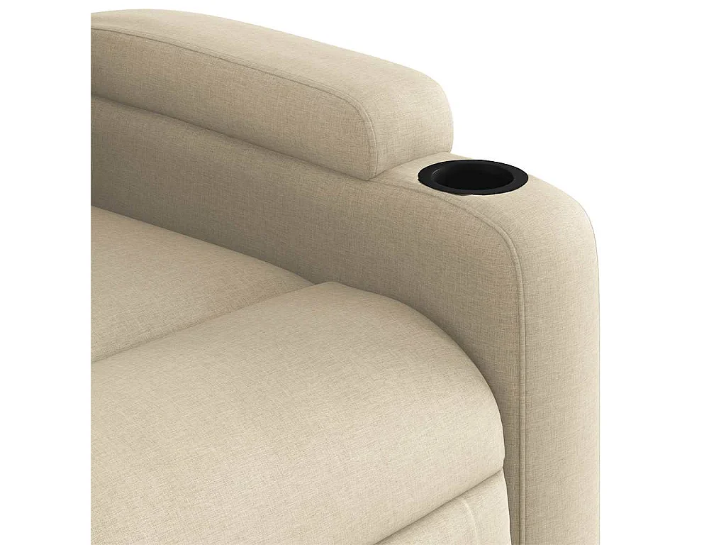 Fauteuil de massage inclinable Crème Tissu