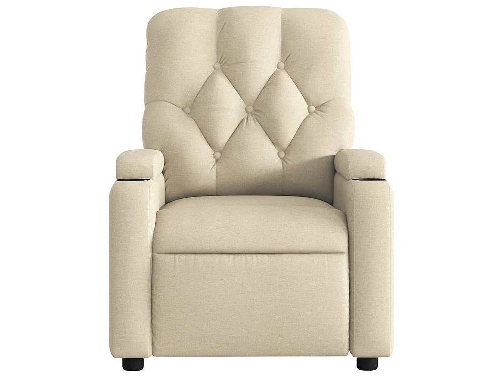 Fauteuil de massage inclinable Crème Tissu