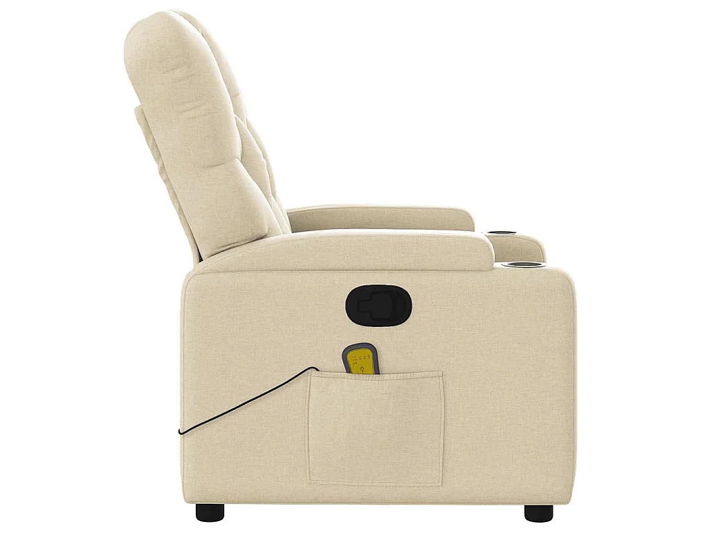 Fauteuil de massage inclinable Crème Tissu