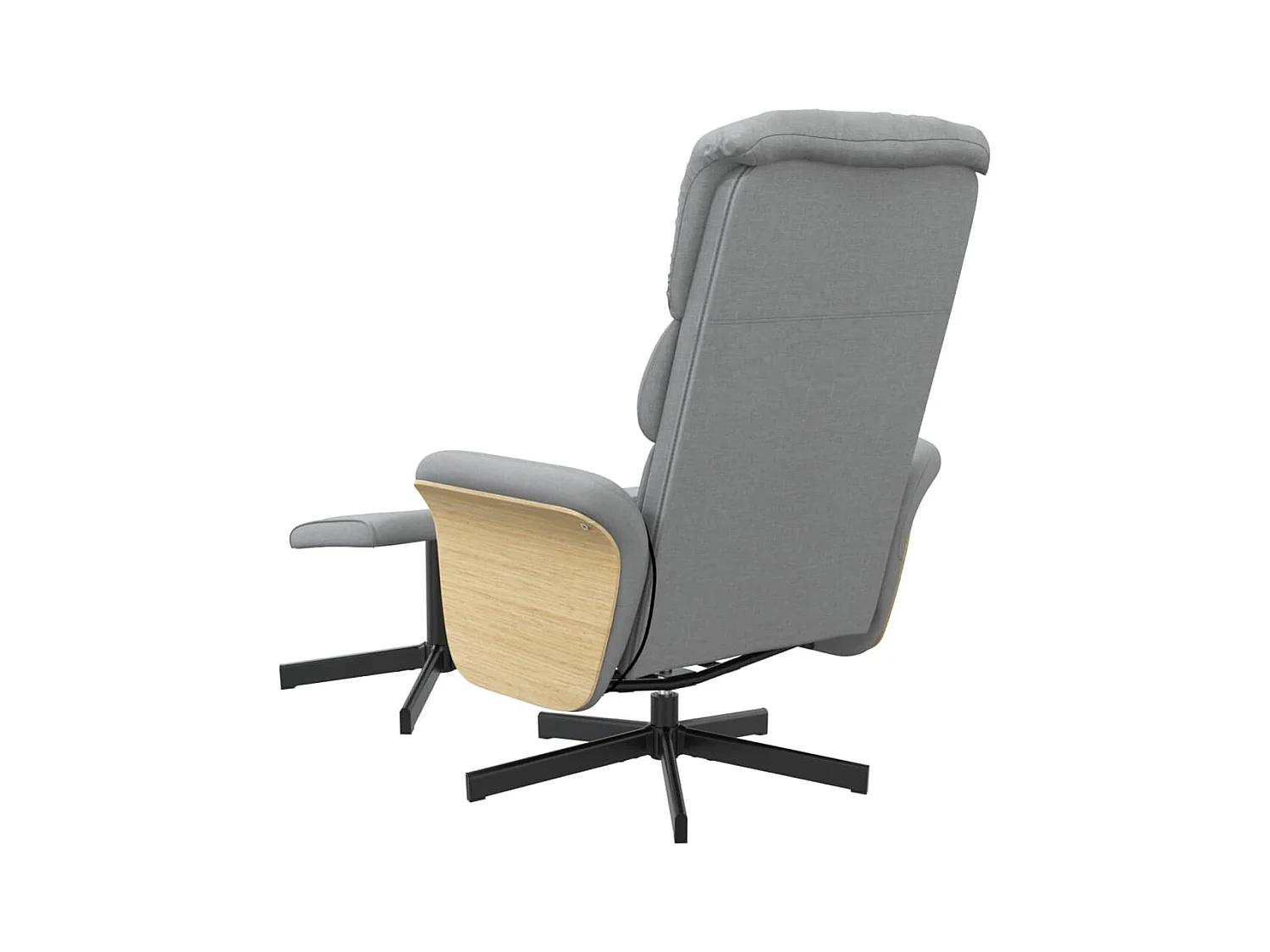 Fauteuil inclinable de massage et repose-pied gris clair tissu