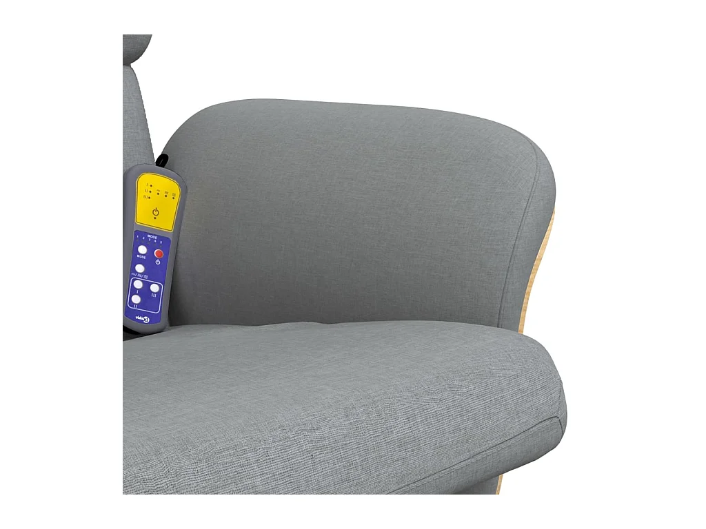 Fauteuil inclinable de massage et repose-pied gris clair tissu