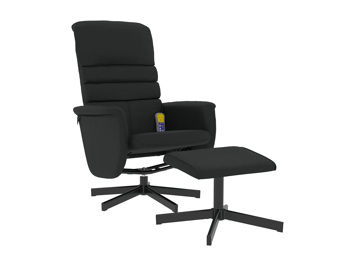 Massagesessel mit Fußhocker Schwarz Kunstleder