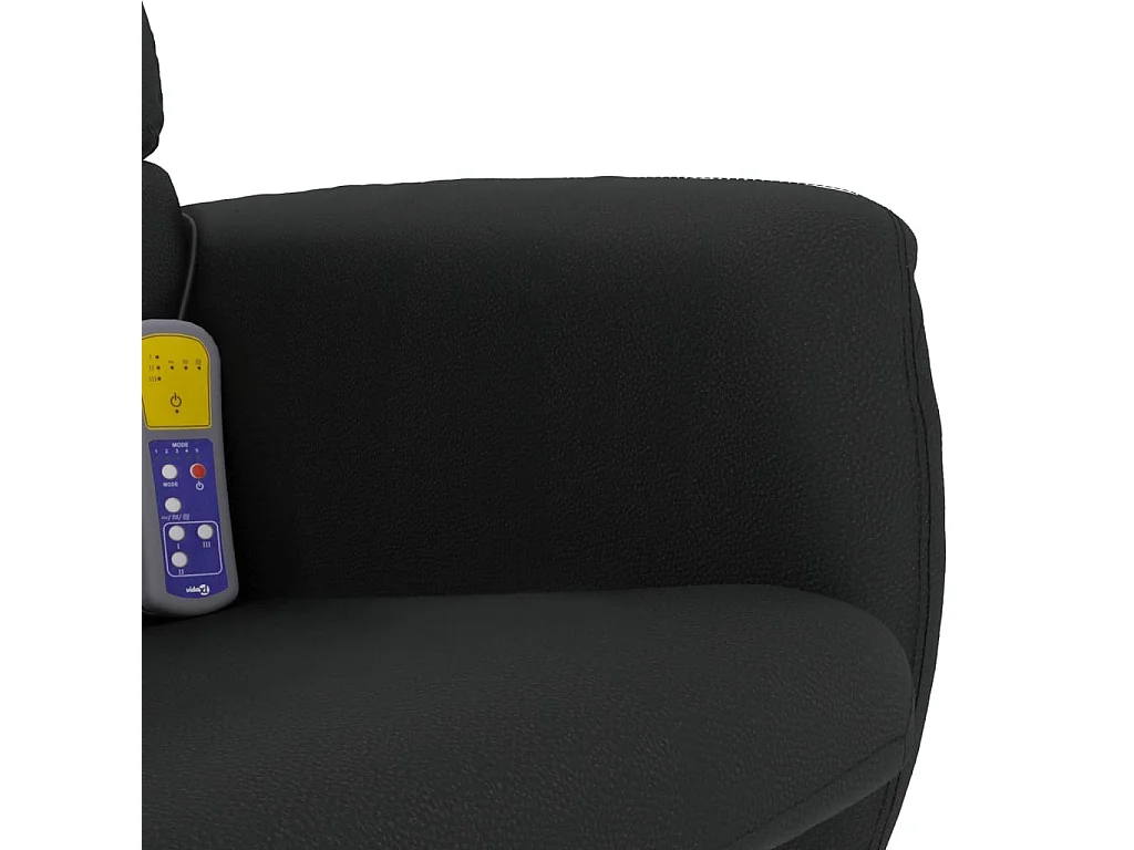 Massagesessel mit Fußhocker Schwarz Kunstleder